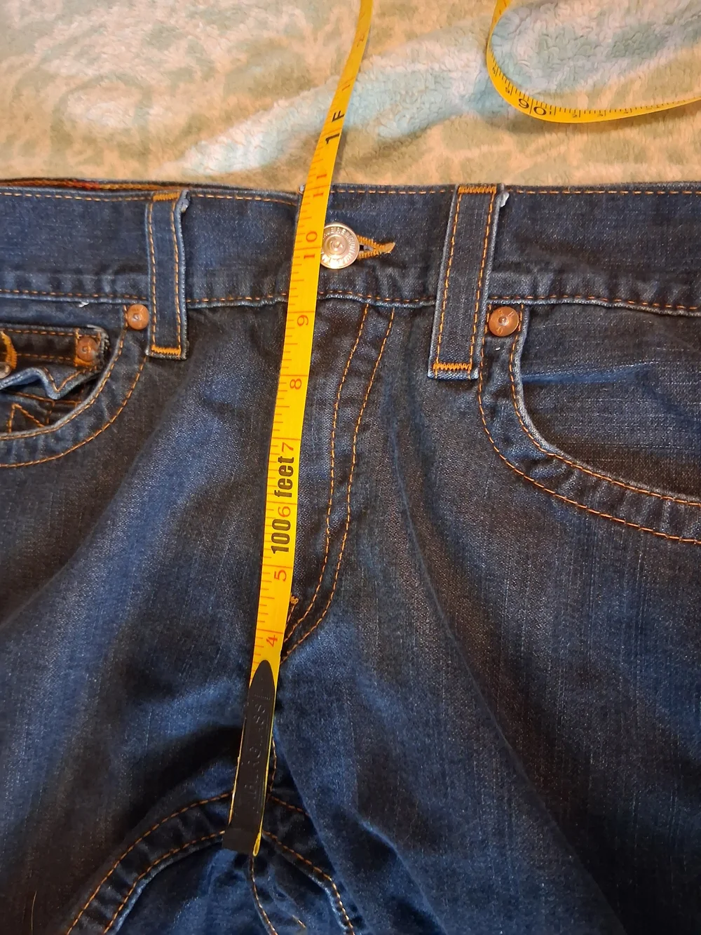 True Religion Men's Dark Blue Straight-Leg Jeans